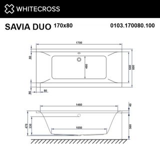 Гидромассажная ванна WHITECROSS Savia Duo 0103.170080.100.ULTRA.WH 170x80 Ultra белый